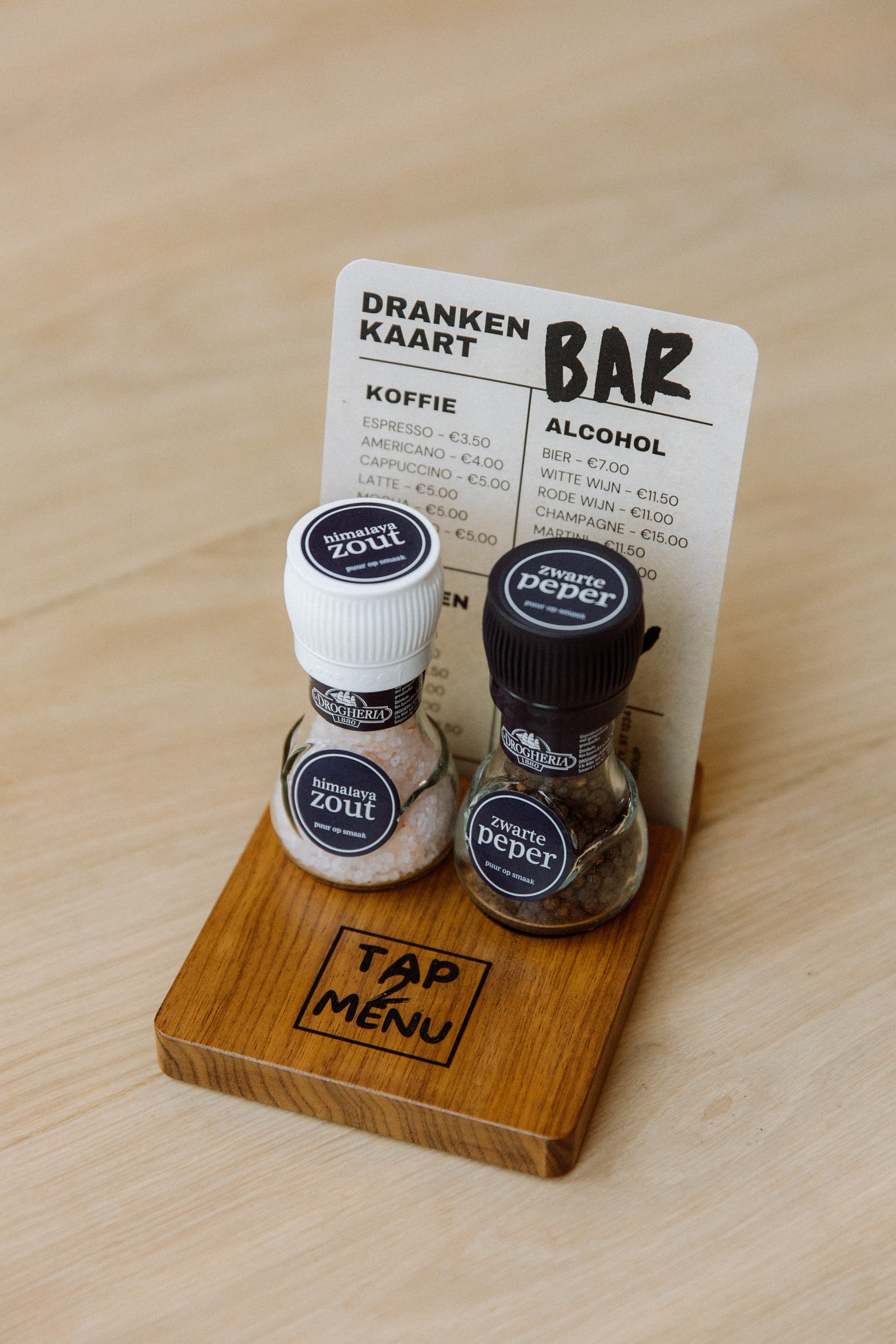 Tap2Menu in restaurant